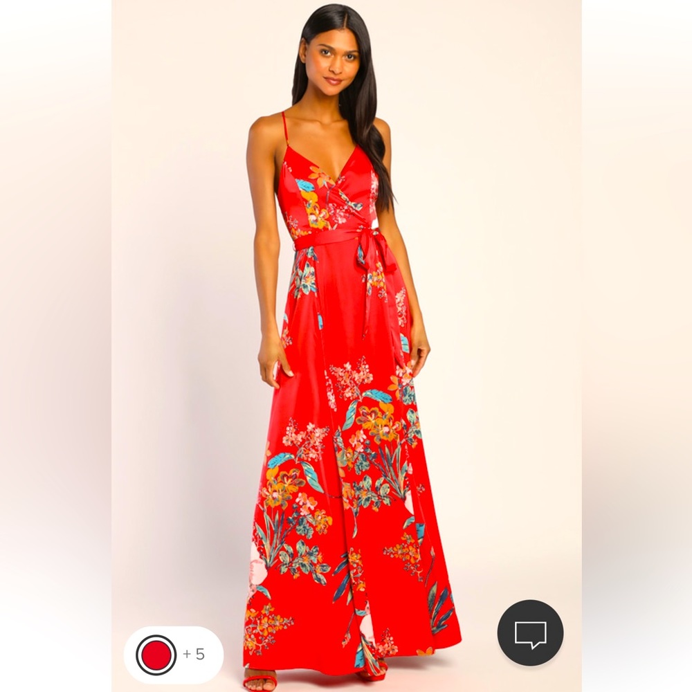 Floral Maxi Dress, Size M.